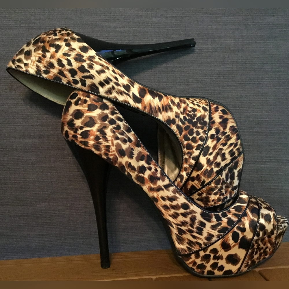 Cheetah Print Open-Toe Heels